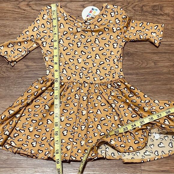 NWT Dot Dot Smile Ballerina Twirl Heart Dress Gold White Black Size 2T - Picture 10 of 11